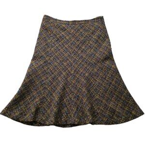 Vtg Jones New York Tweed Skirt Women 14 Multicolor Wool Blend Lined Retro Grunge